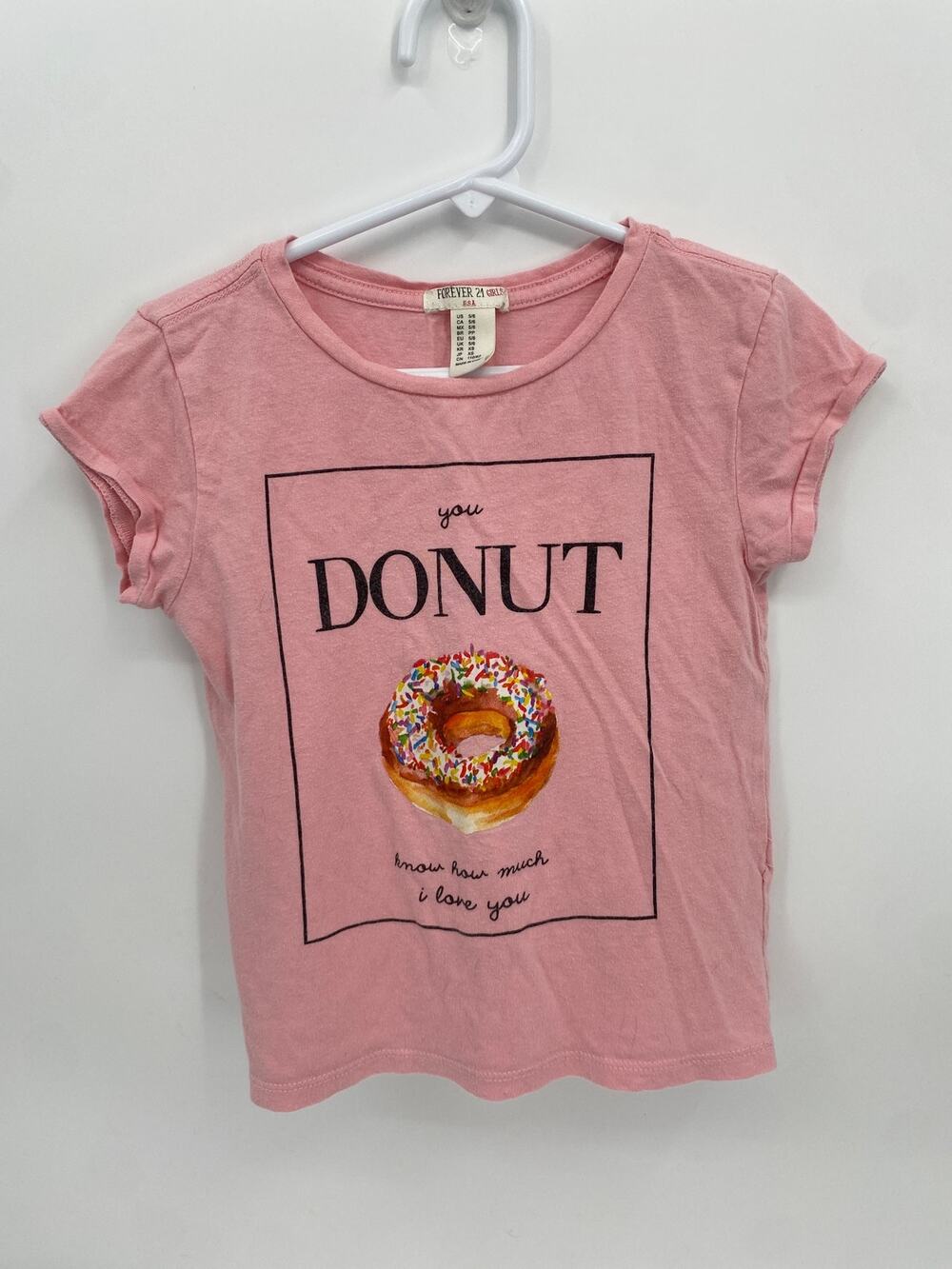 Forever 21 Girls Donut Short Sleeve T-shirt Pink us 5/6